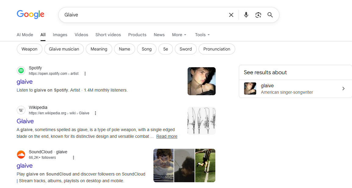 Discoverability search example